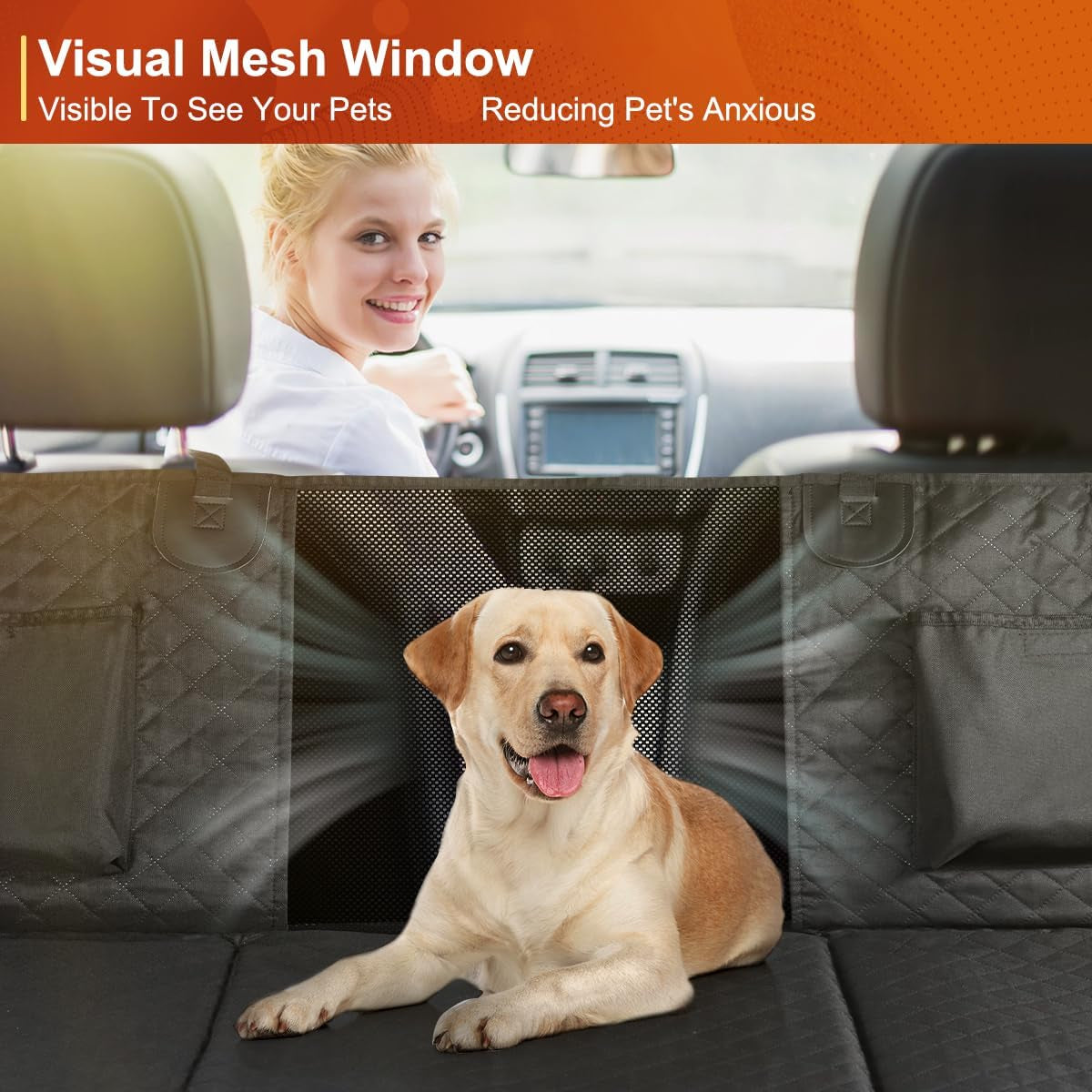 Dog Car Seat Cover - Durable Hammock Style Protector for Backseat of Cars, Trucks, and SUVs