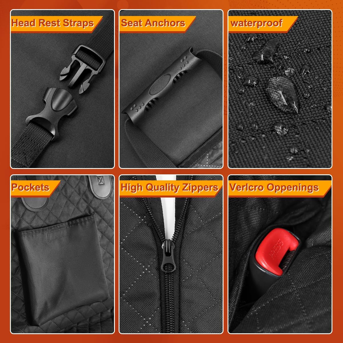 Dog Car Seat Cover - Durable Hammock Style Protector for Backseat of Cars, Trucks, and SUVs