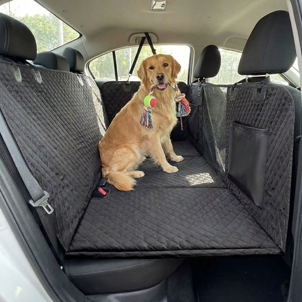 Dog Car Seat Cover - Durable Hammock Style Protector for Backseat of Cars, Trucks, and SUVs