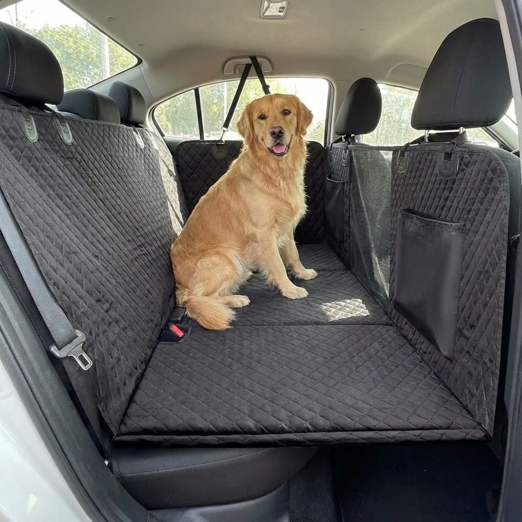 Dog Car Seat Cover - Durable Hammock Style Protector for Backseat of Cars, Trucks, and SUVs