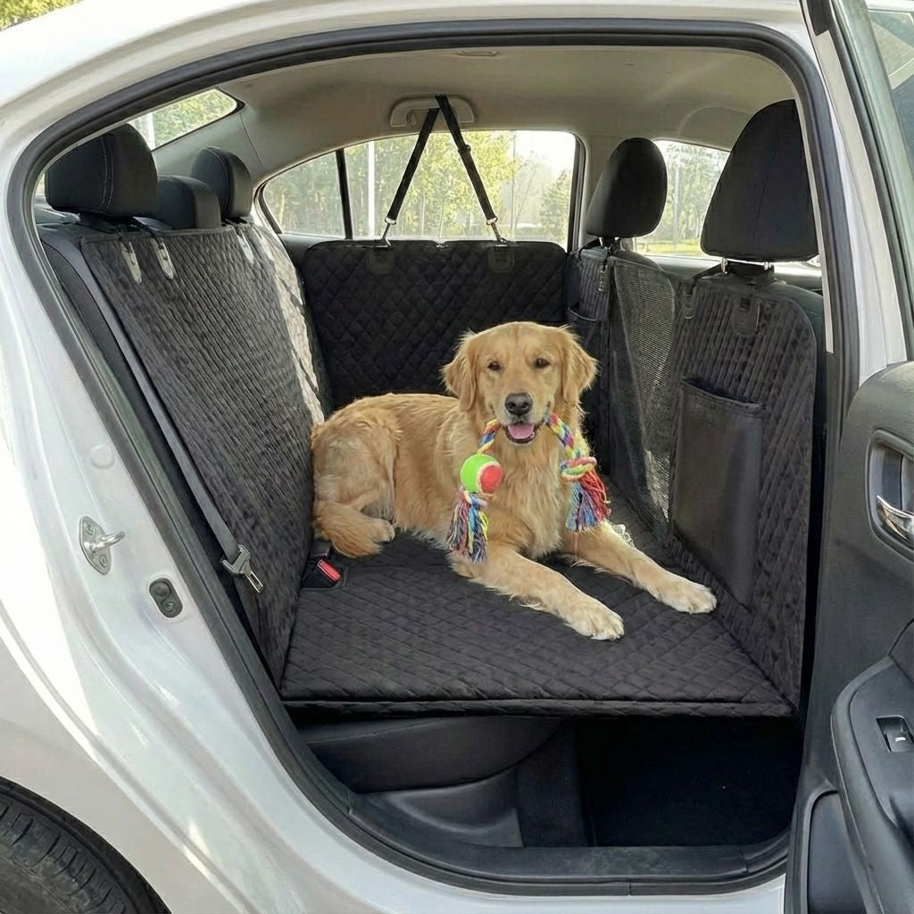 Dog Car Seat Cover - Durable Hammock Style Protector for Backseat of Cars, Trucks, and SUVs