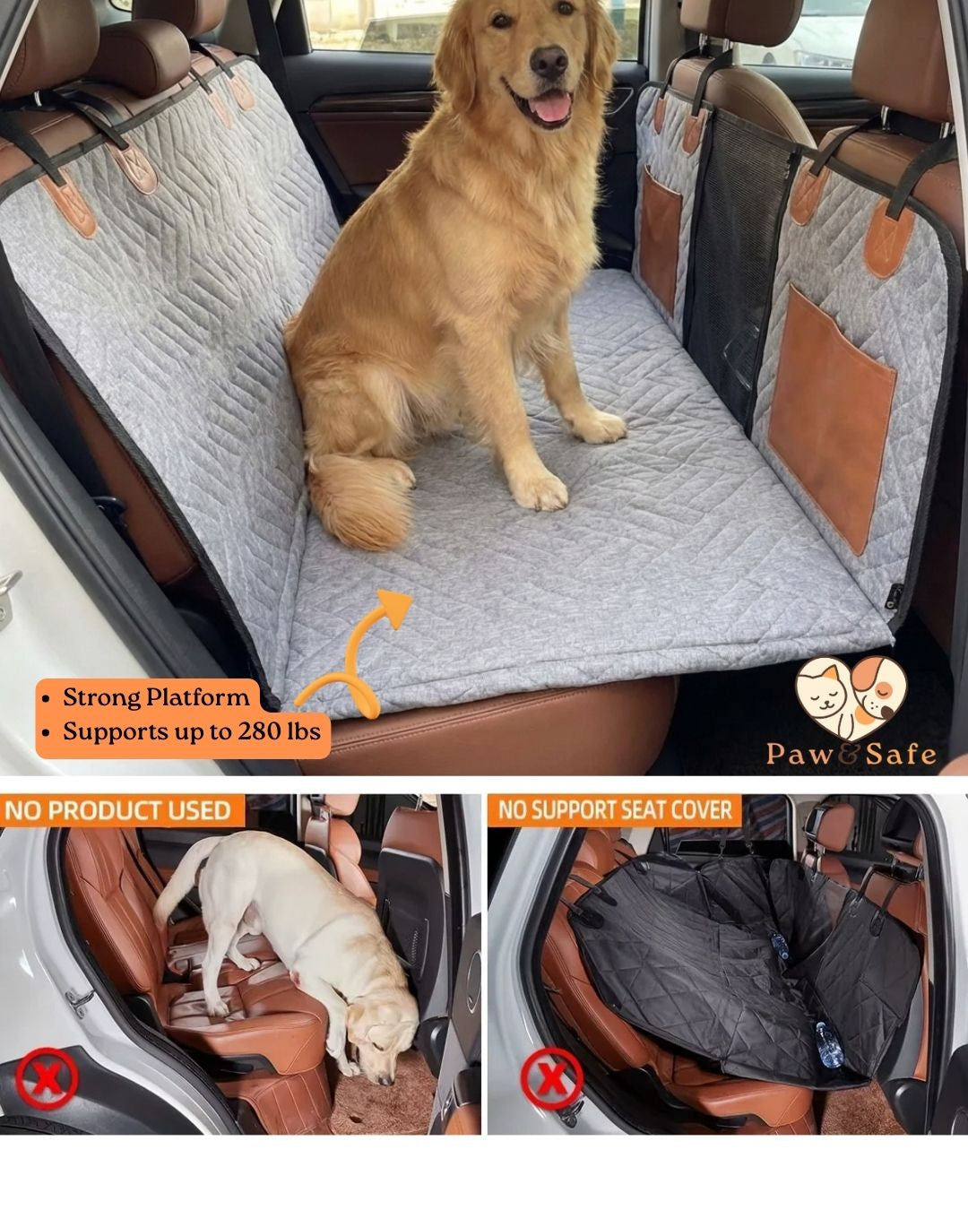 Ultimate Waterproof Dog Seat Cover - Scratch Proof & Non-Slip Hammock for All Breeds