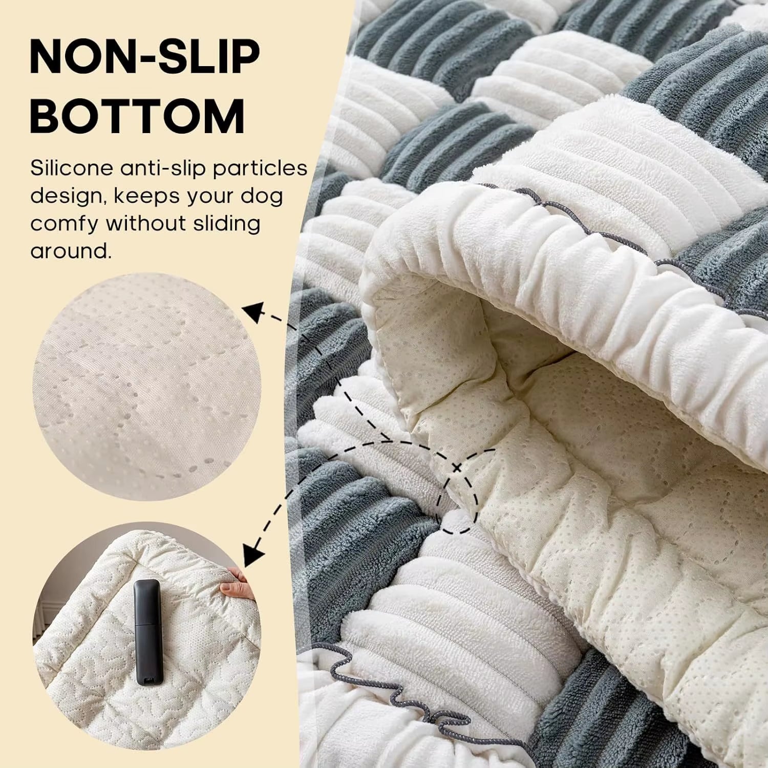 Winter Thick Seat Cushion, Plush Car Cushion, Pet Rear Seat Grid Dog Bed, Sleeping Fart Cushion, Medium-Sized Dog Special