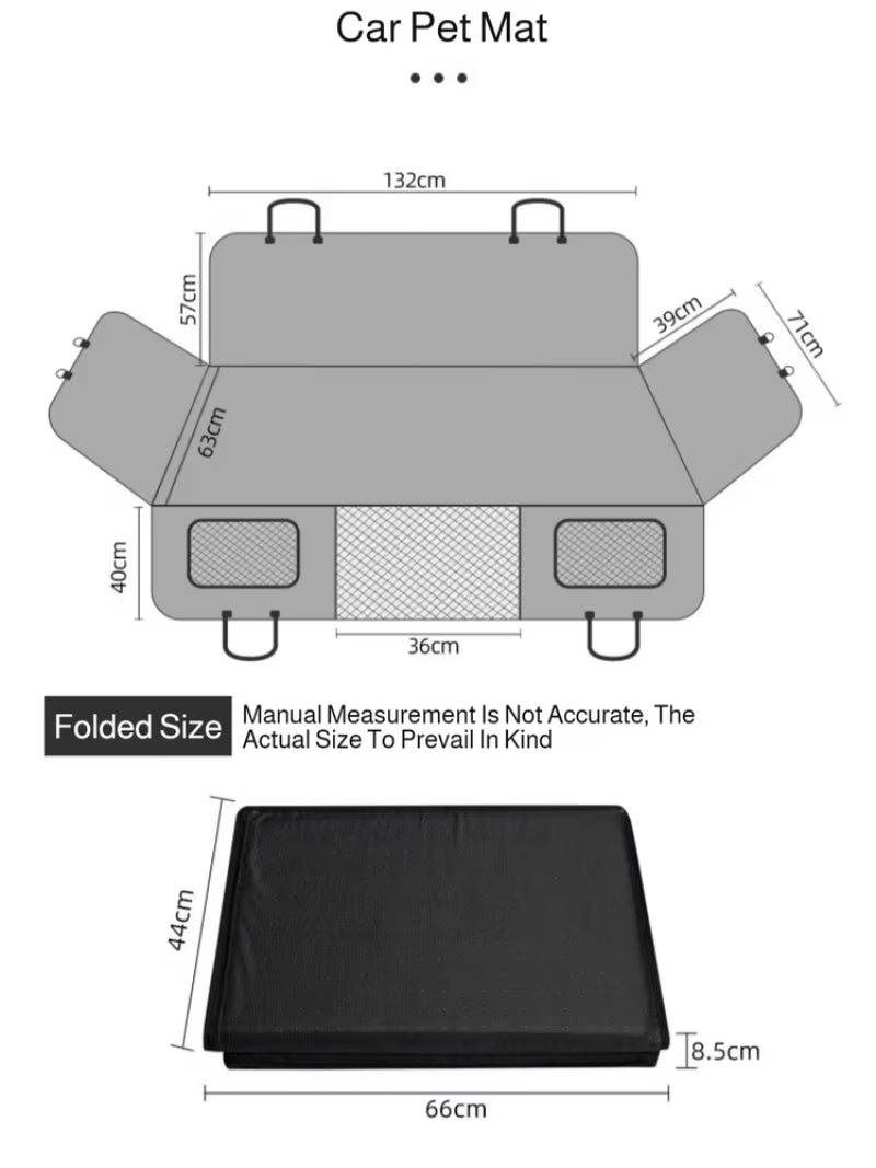 Winter Removable Car Seat Cover Back Seat Extension Dog Pad Waterproof Scratch Proof Nonslip Hammock Rear Seat Cushion for Pet