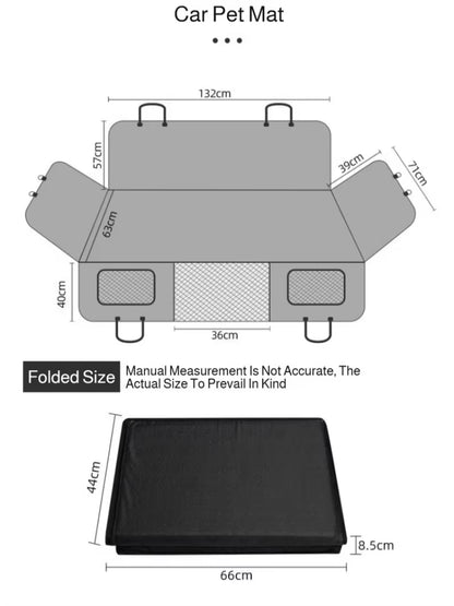 Winter Removable Car Seat Cover Back Seat Extension Dog Pad Waterproof Scratch Proof Nonslip Hammock Rear Seat Cushion for Pet